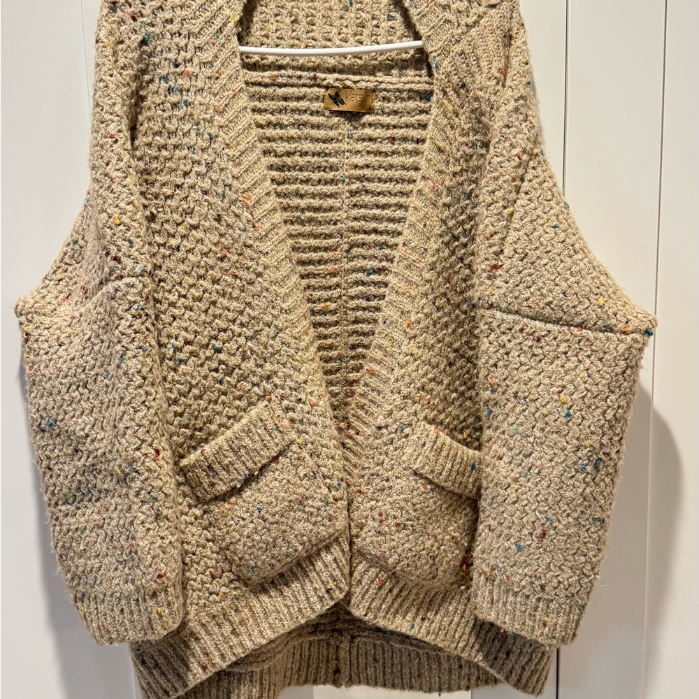 Katsina Speckled Beige Women's Cardigan Sweater